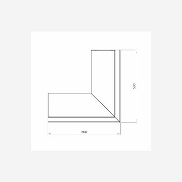 Gepoedercoat staal keerwand buitenhoek 50x50x40 cm zwart