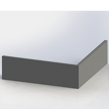 Gepoedercoat staal keerwand buitenhoek 100x100x30 cm zwart