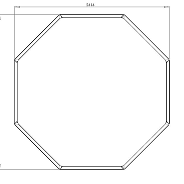 Cortenstaal achthoekige plantenbak Chicago 100, 241,4x241,4x80 cm