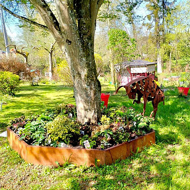 Cortenstaal achthoekige plantenbak Chicago 100, 241,4x241,4x80 cm