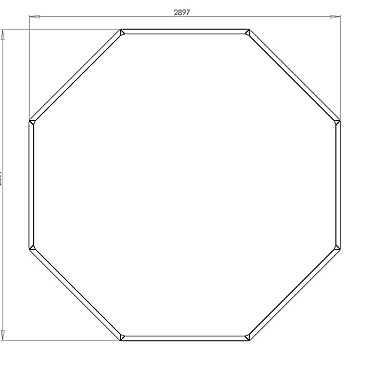 Cortenstaal achthoekige plantenbak Chicago 120, 289,7x289,7x30 cm