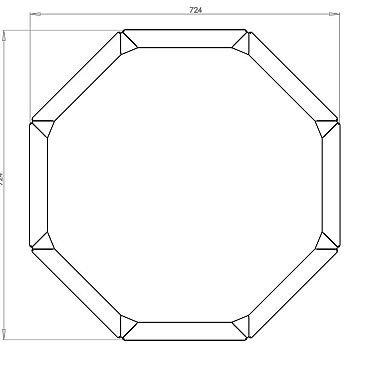 Cortenstaal achthoekige plantenbak Chicago 30, 72,4x72,4x30 cm met bodemplaat