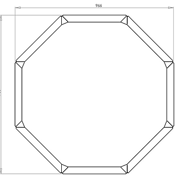Cortenstaal achthoekige plantenbak Chicago 40, 96,6x96,6x80 cm