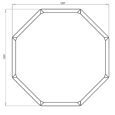 Cortenstaal achthoekige plantenbak Chicago 50, 120,7x120,7x30 cm
