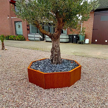 Cortenstaal achthoekige plantenbak Chicago 60, 144,9x144,9x40 cm