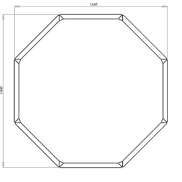 Cortenstaal achthoekige plantenbak Chicago 60, 144,9x144,9x80 cm