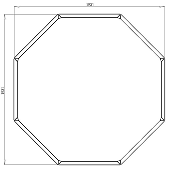 Cortenstaal achthoekige plantenbak Chicago 80, 193,1x193x1x60 cm