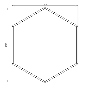 Cortenstaal zeshoekige plantenbak Denver 120, 239,3x207,8x80 cm