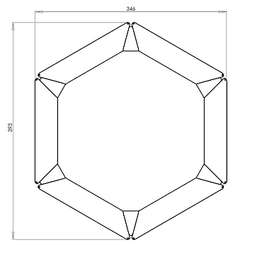 Cortenstaal zeshoekige plantenbak Denver 20, 39,3x34,6x80 cm met bodemplaat