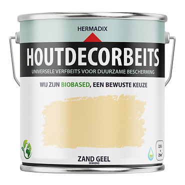 Houtdecorbeits Dekkend Zandgeel - 2500 ml