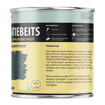 Tuindecoratiebeits Natuur Blauw Transparant  - 750 ml