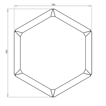 Cortenstaal zeshoekige plantenbak Denver 30, 59,3x52x80 cm met bodemplaat