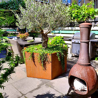 Cortenstaal zeshoekige plantenbak Denver 70, 139,3x121,70 cm