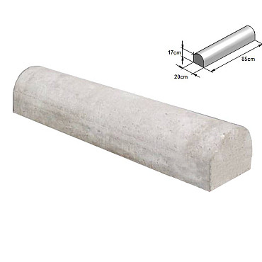 Stootband 20x17x85 cm 2 kanten recht Grijs