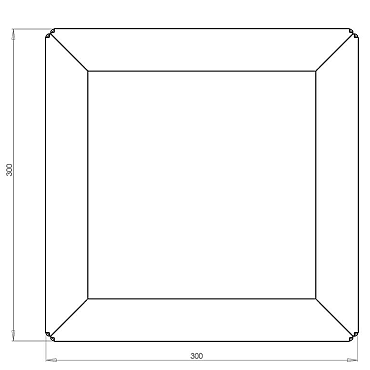 Cortenstaal vierkante plantenbak Miami 30x30x80 cm met bodemplaat