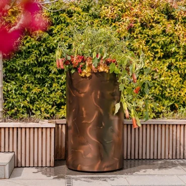 Plantenbak Circum met wielen aluminium Ø80x40 cm