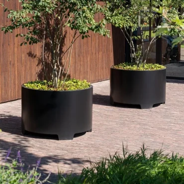 Plantenbak Circum met poten aluminium Ø80x80 cm