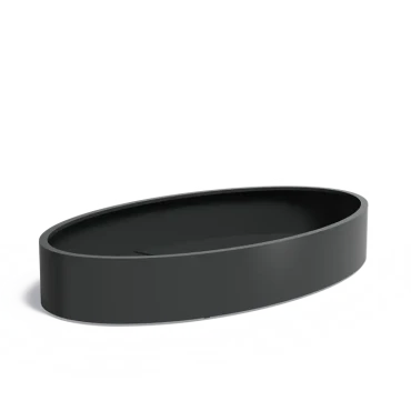 Plantenbak Ellipse met bodem aluminium 280x160x40 cm