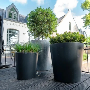 Plantenbak Conic met bodem aluminium Ø100x80 cm