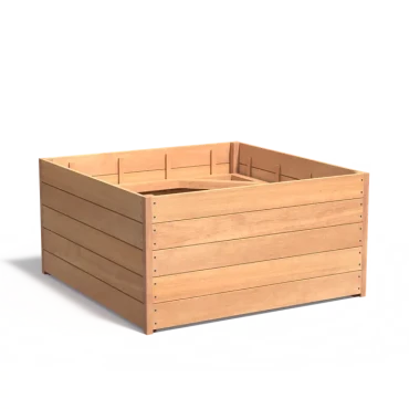 Plantenbak Carrez met bodem hardhout 140x140x71,3 cm