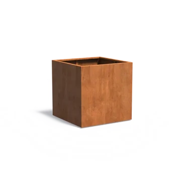 Plantenbak Carrez met bodem cortenstaal 100x100x100 cm