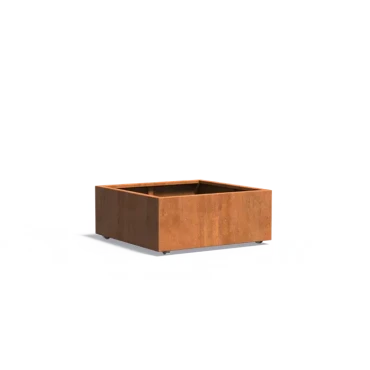Plantenbak Carrez met wielen cortenstaal 100x100x40 cm