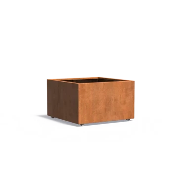 Plantenbak Carrez met wielen cortenstaal 100x100x60 cm