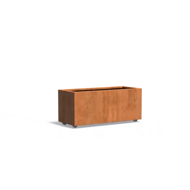Plantenbak Carrez met wielen cortenstaal 120x50x50 cm