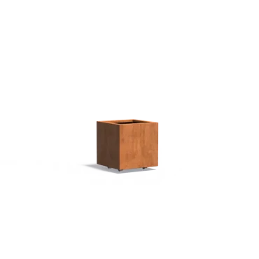 Plantenbak Carrez met wielen cortenstaal 50x50x50 cm