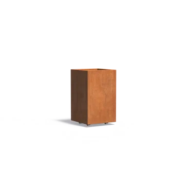 Plantenbak Carrez met wielen cortenstaal 50x50x80 cm