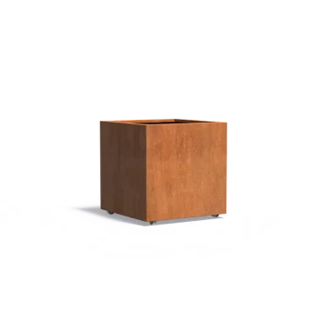 Plantenbak Carrez met wielen cortenstaal 80x80x80 cm