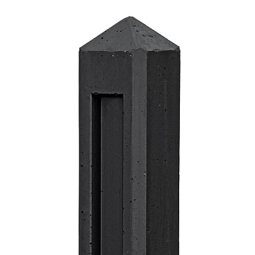 Lage beton eindpaal met diamantkop antraciet gecoat 10x10x145 cm