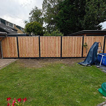 Tuinscherm Zillertal geschaafd onbehandeld Douglashout 17-planks 180x180 cm