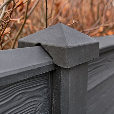 Beton Afdekkap 8x4,5x180 cm, Zwart gecoat tbv motiefplaat