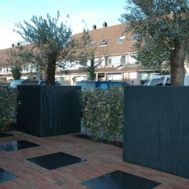 Plantenbak Carrez met bodem polyester 100x100x80 cm
