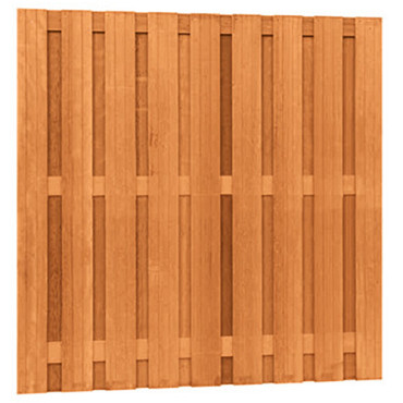 Hardhouten Privacy Tuinscherm 17-planks Recht Verticaal 180x180 cm (tbv Betonsysteem)