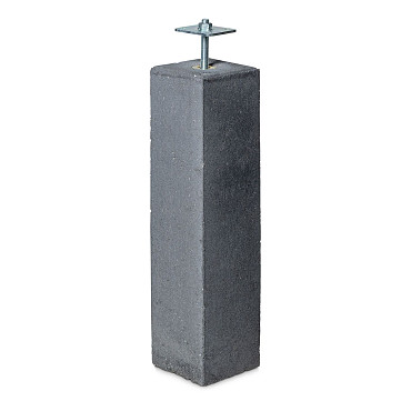 Betonpoer Glad 15x15x60 cm Antraciet incl. verstelbare plaat M16