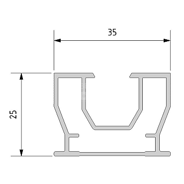 TOS Aluminium Onderregel 3,5x2,5x400 cm