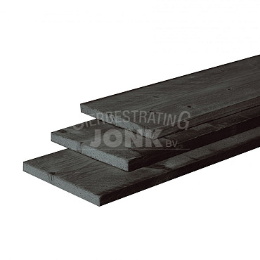 JWOODS Fijnbezaagde Plank 2,2x20x300 cm, Zwart gedompeld
