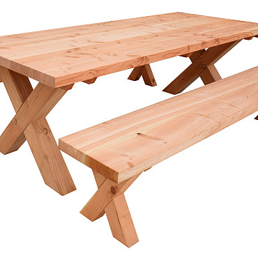 Tuinset Xavi Excellent, 2 x bank en 1 x tafel, onbehandeld