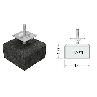 Betonpoer/tegel Luxe 18x18x10 cm Antraciet