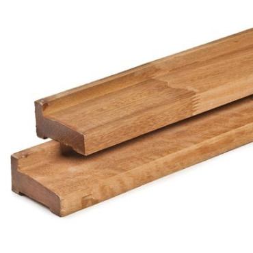 Hardhouten Bangkirai funderingsbalk robuust kunstmatig gedroogd, geschaafd 4,5 x 9,0 x 300 cm Geschikt voor blokhutten: 44mm en dikker