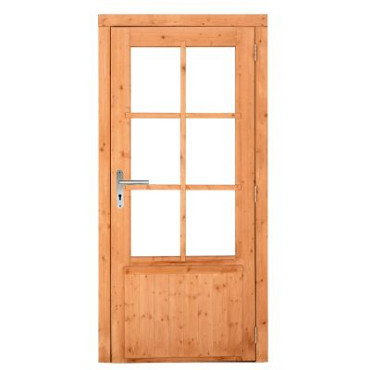 JWOODS Red Wood Enkele 6-ruits deur incl. beslag 100x205 cm, Rechtsdraaiend