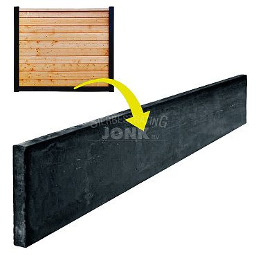 Beton Betowood Onderplaat 24x3,5x224 cm, Zwart gecoat