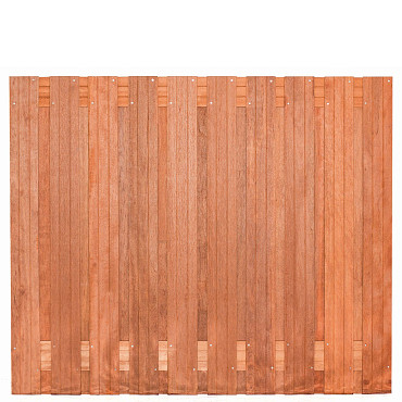 Tuinscherm Dronten geschaafd onbehandeld hardhout 21-planks 180x150 cm