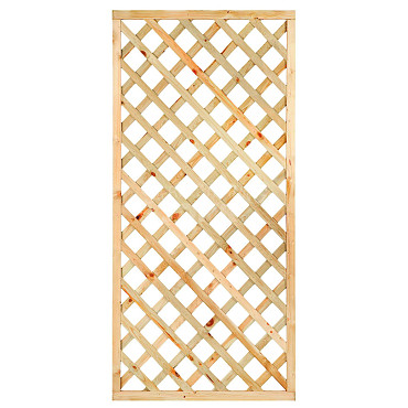 Trellis diagonaal met lijst, 90x180 cm, geïmpregneerd geschaafd grenen