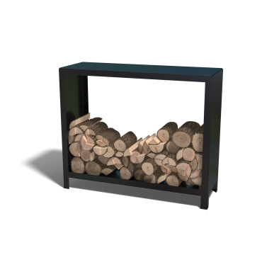 Houtopslag Indiana staal 120x40x100 cm zwart (RAL9005)