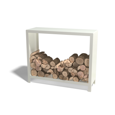 Houtopslag Indiana staal 120x40x100 cm wit (RAL9010)
