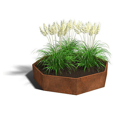 Cortenstaal achthoekige plantenbak Chicago 120, 289,7x289,7x30 cm