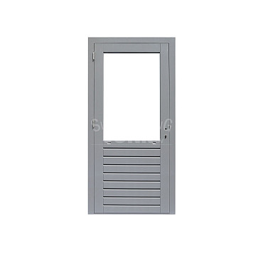 Hardhouten enkele glas deur, grijs gegrond, 109x221cm